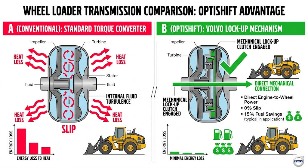 wheel loader transmission comparison